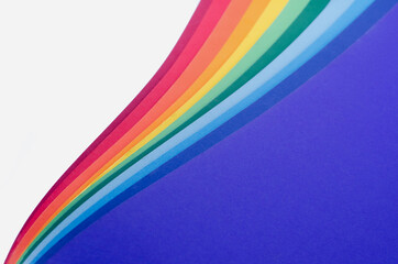 Abstract bright soft design background with rainbow wavy curved lines in dynamic style, Template banner design concept 