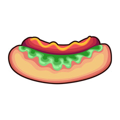 Hotdog cartoon object design illustration vector