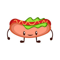 Hotdog cartoon object design illustration vector