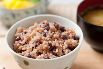 玄米小豆ごはん