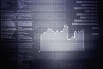 2d rendering Stock market online business concept. business Graph 