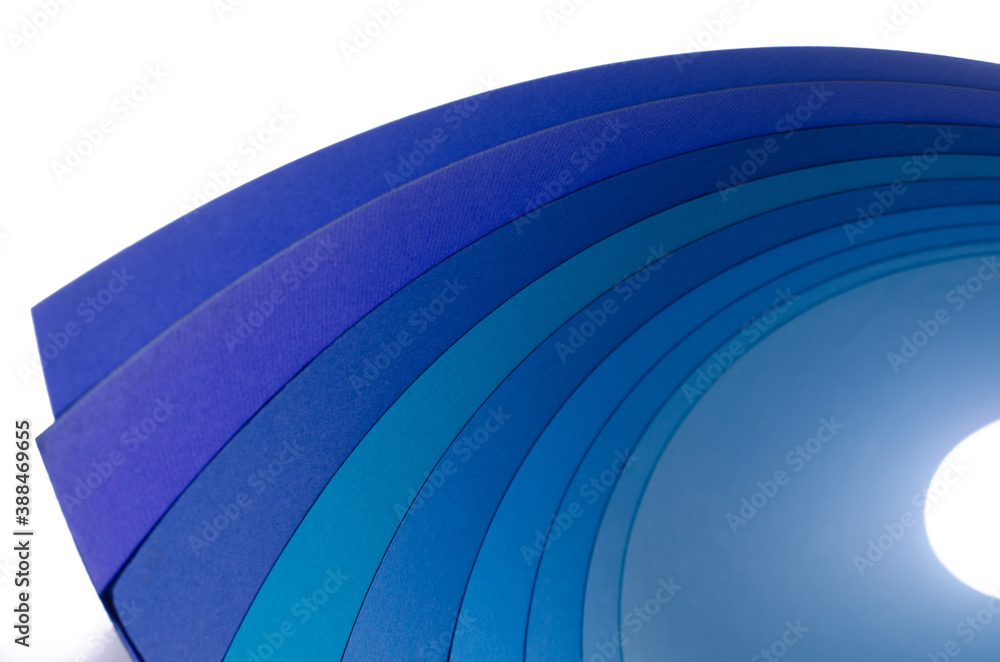 Poster abstract bright soft design background with blue wavy curved lines in dynamic style, template brochu