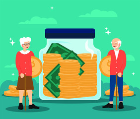 Flat design of Plan Investment for Retirement