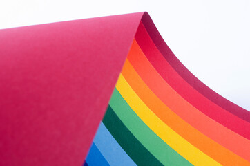 Abstract bright soft design background with rainbow wavy curved lines in dynamic style, Template banner design concept 