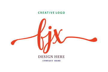 Fototapeta na wymiar FJX lettering logo is simple, easy to understand and authoritativePrint