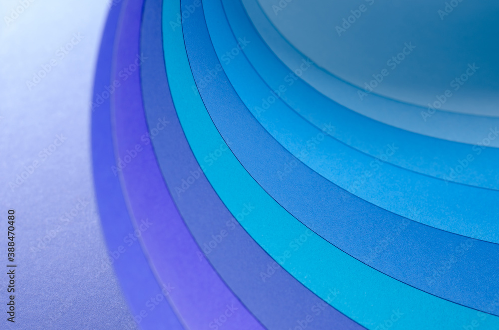 Poster abstract bright soft design background with blue wavy curved lines in dynamic style, template brochu