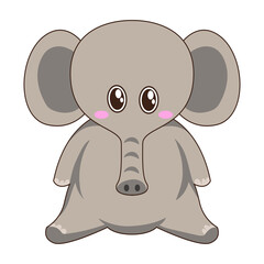  Cute elephant cartoon character vector illustration