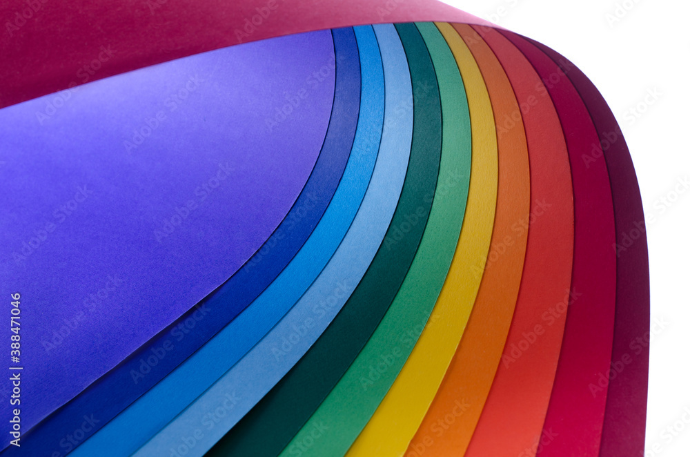 Poster abstract bright soft design background with rainbow wavy curved lines in dynamic style, template ban
