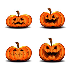 Haloween pumpkin cartoon character vector illustration