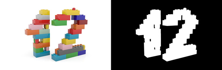 Obraz premium Number twelve (number 12) from building bricks