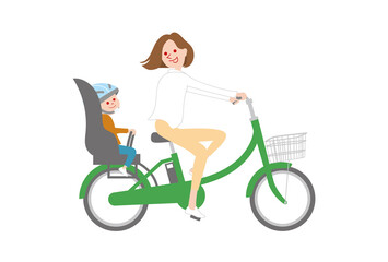 電動アシスト自転車に乗る親