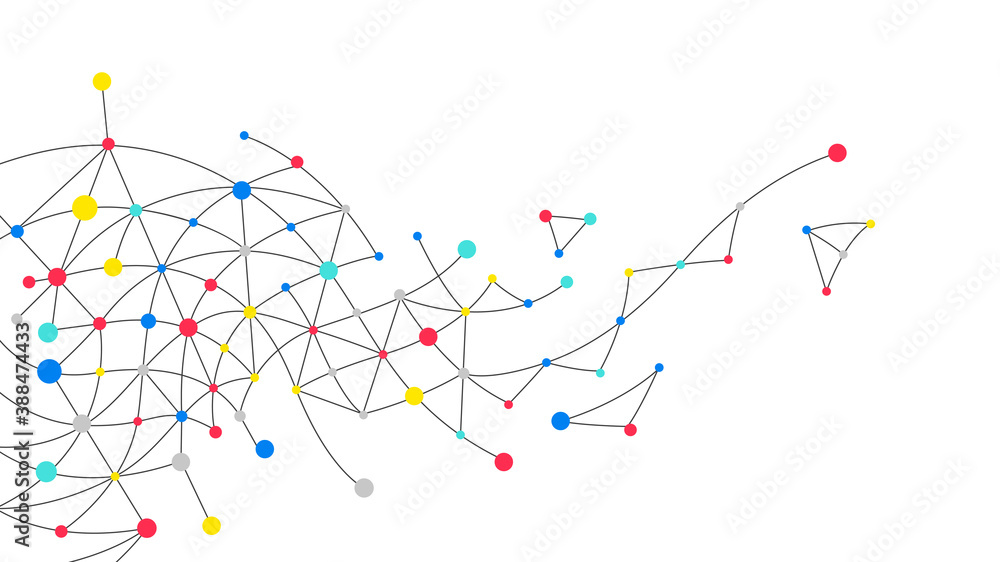 Poster abstract pattern dot line connection background