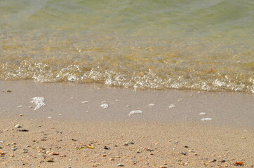 River  coast with waves,photo