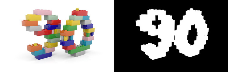 Fototapeta premium Number ninety (number 90) from building bricks