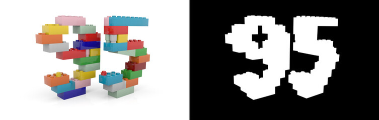 Fototapeta premium Number ninety-five (number 95) from building bricks