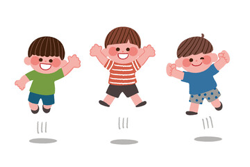 ジャンプする男の子たち