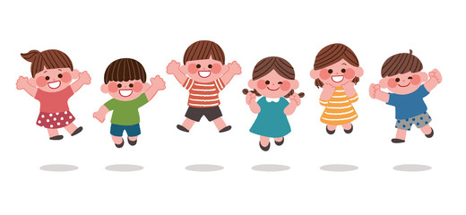 ジャンプする子供たち