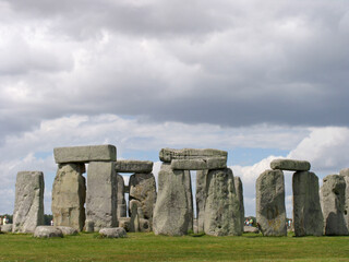 Naklejka premium Wiltshire, United Kingdom. Stonehenge is one of the most landmarks in UK. It's a prehistoric monument, it consists of a ring of standing stones