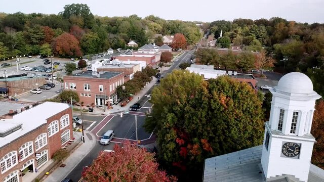 Hillsborough NC, Flying Above the Orange County Courthouse,  Hillsborough North Carolina in 4k