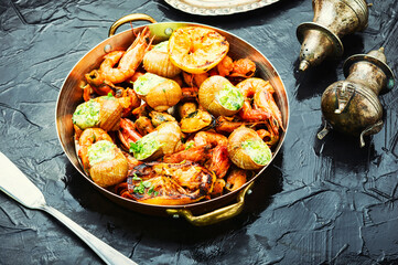 Delicious grilled seafood