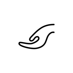 Hands care, saving, protect icon. Vector medical illustration.