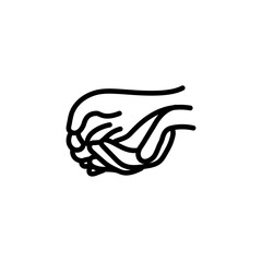 Hands care, saving, protect icon. Vector medical illustration.