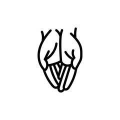 Hands care, saving, protect icon. Vector medical illustration.