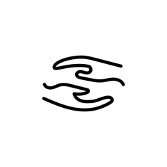 Hands care, saving, protect icon. Vector medical illustration.