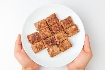 Meat bandit on white background