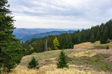 Fototapeta na wymiar View over Bucegi Mountains and Prahova Valley