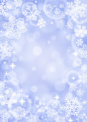 Naklejka na ściany i meble 【冬・クリスマス素材】雪とキラキラの背景 コバルトブルー