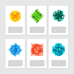 Greeting cards with white diamonds Gems backgrounds