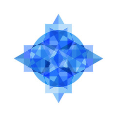 Colorful diamond icon on the white background