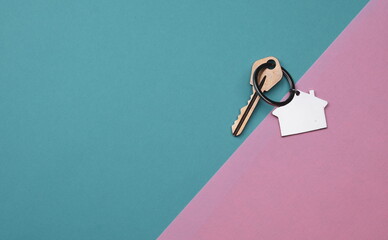 Key with house symbol. Real estate concept