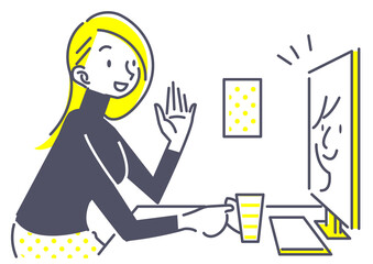 女性　テレワーク
オンラインコミュニケーション