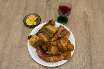 Fried fish on a plate