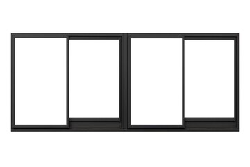 Vintage black metal window frame isolaed on a white background