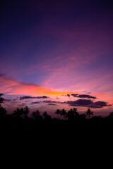 Portrait the clouds and sky are beautiful colored in the morning