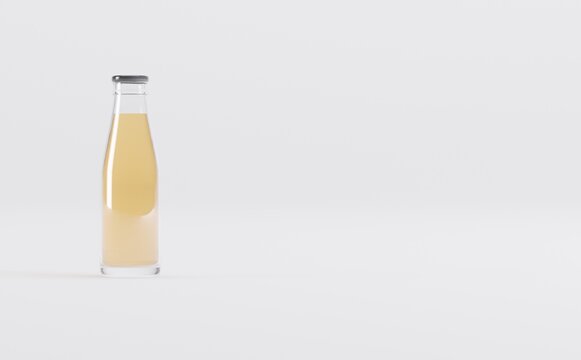 Apple Juice Bottles Mockup 3D Illustration
