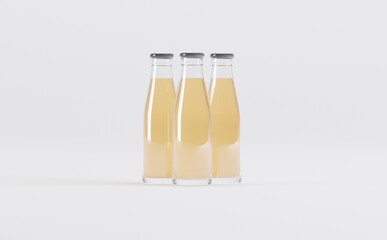 Apple Juice Bottles Mockup 3D Illustration
