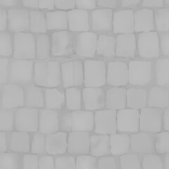 8K cobblestone pavement floor roughness texture, height map or specular for Imperfection map for 3d materials, Black and white texture