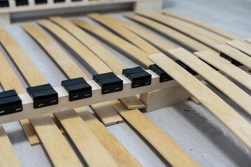 Wooden slats bed, disassembled bed