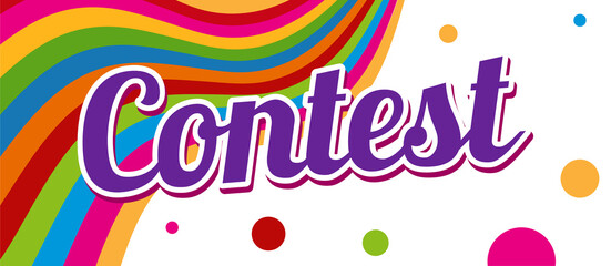 Banner with text Contest. Tournament banner. Bright design. Vector illustration.