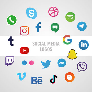 icons for social media logos, the most popular and used