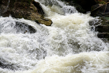 water flowing over rocks