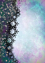 blue christmas background with snowflakes