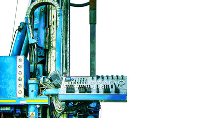 Drilling rig. Drilling deep wells in the bowels of the earth. Industry and construction. Mineral exploration - oil, gas and other resources