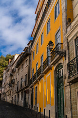 Striking colors of buildings in Lisbon