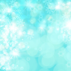 Naklejka na ściany i meble blue christmas background with snowflakes