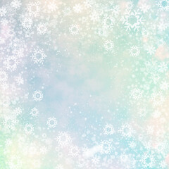 blue christmas background with snowflakes